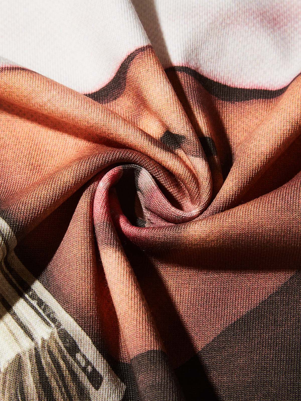 Little Girl with Pink Headscarf and Her Money Print T-shirt