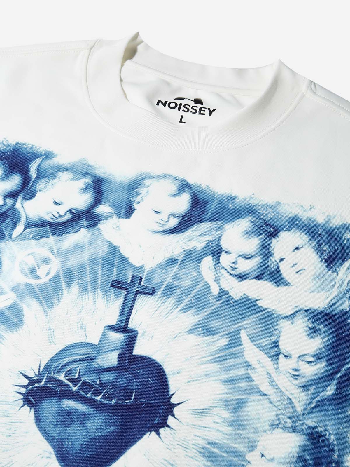 Little Angel Print Air-Layer Long-Sleeve Surrounding the Holy Heart