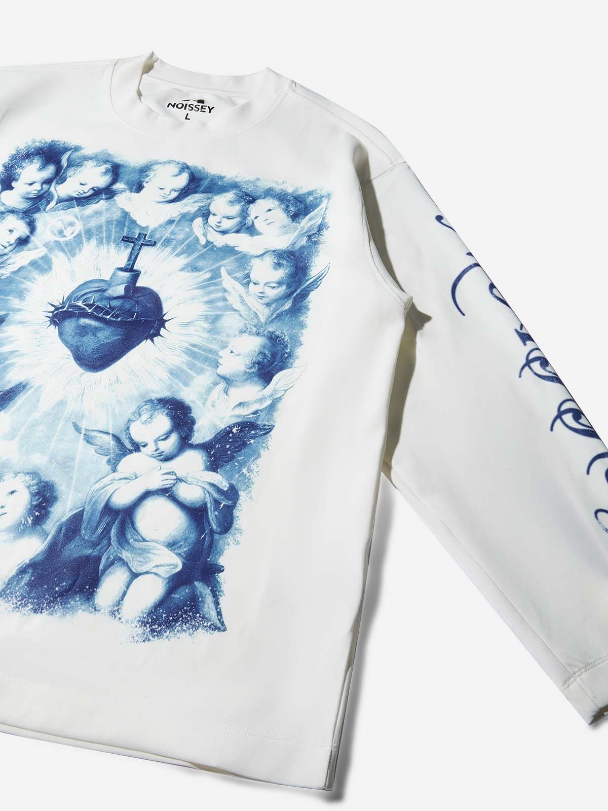 Little Angel Print Air-Layer Long-Sleeve Surrounding the Holy Heart