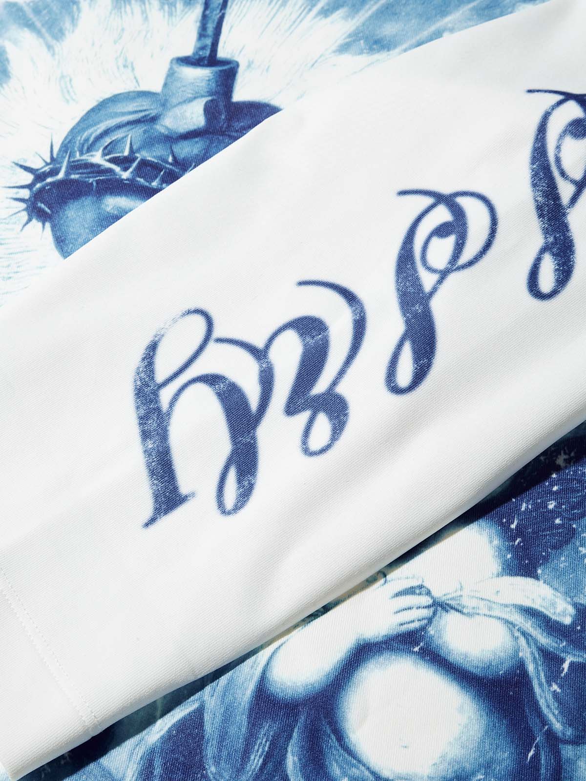 Little Angel Print Air-Layer Long-Sleeve Surrounding the Holy Heart