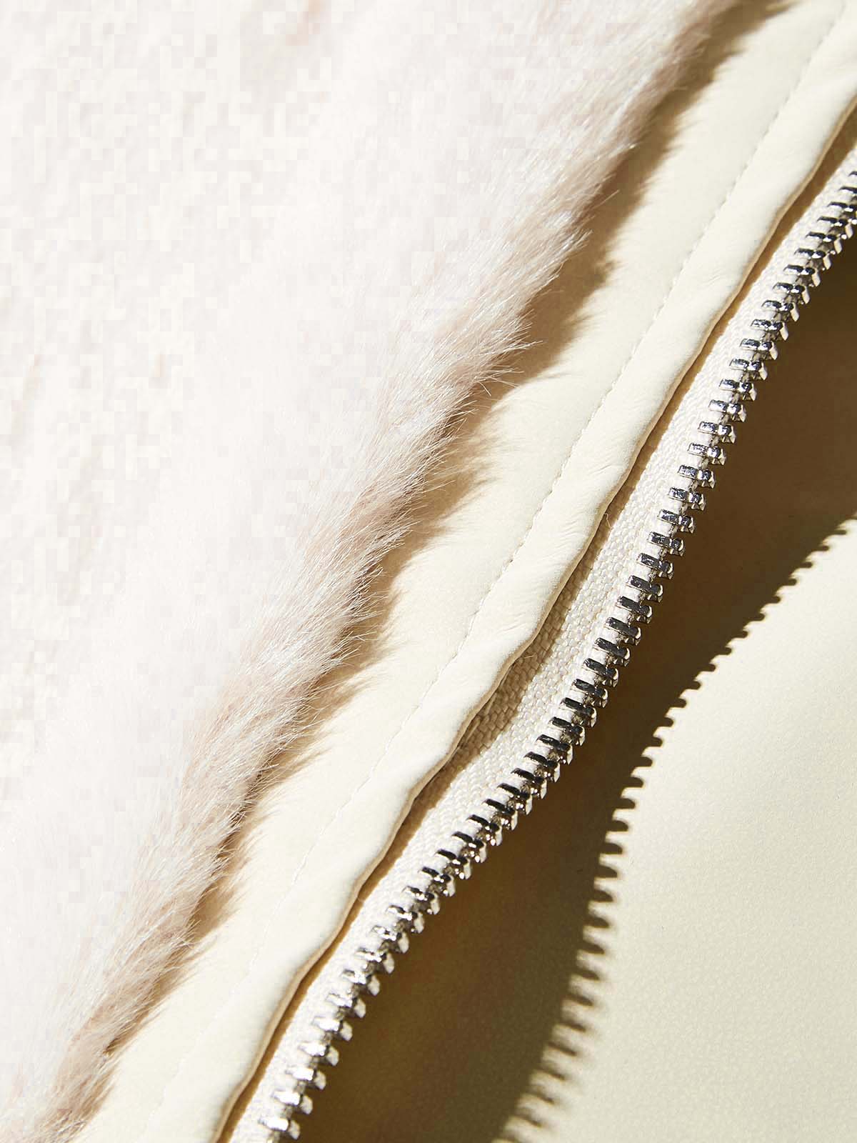 Fleece-lined Thickened Leather Coat with Fur Collar