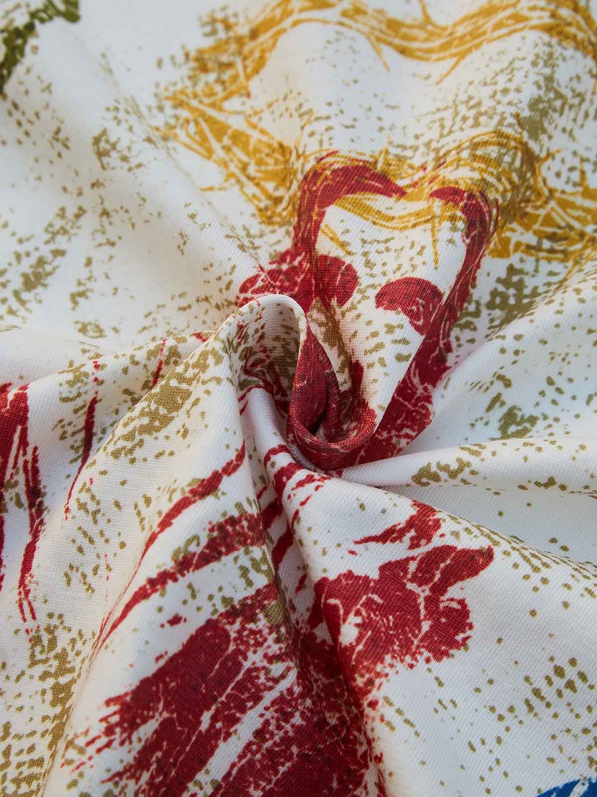 White T-shirt with colorful "Trust God's plan" screen print