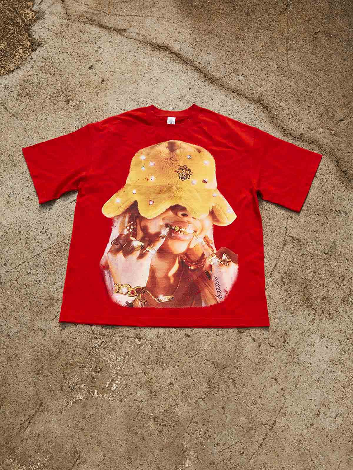 Octopus Balaclava Hat Headwear Red Printed T-shirt