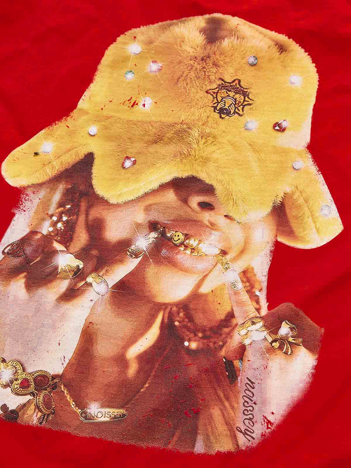 Octopus Balaclava Hat Headwear Red Printed T-shirt