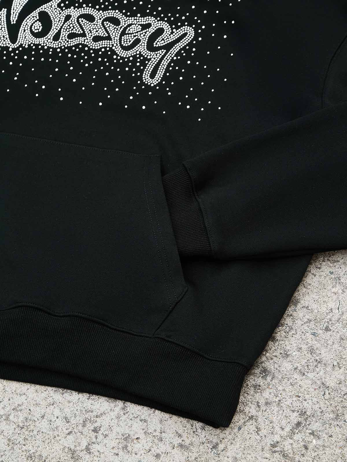 Noissey Rhinestone Logo Glitter Boxy Hoodie