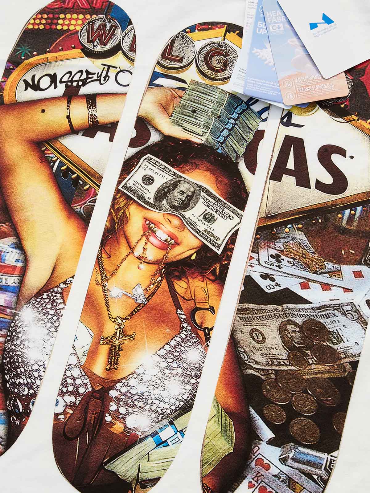 Spend Money in Las Vegas! Skateboard Print Boxy Oversized T-shirt