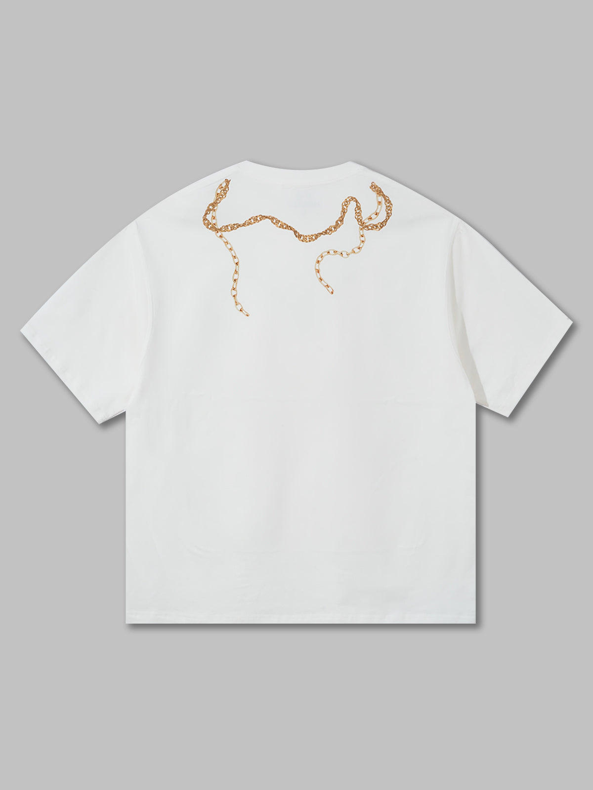 BOUNCE BACK© Gold Foil Print Trendy Necklace T-Shirt