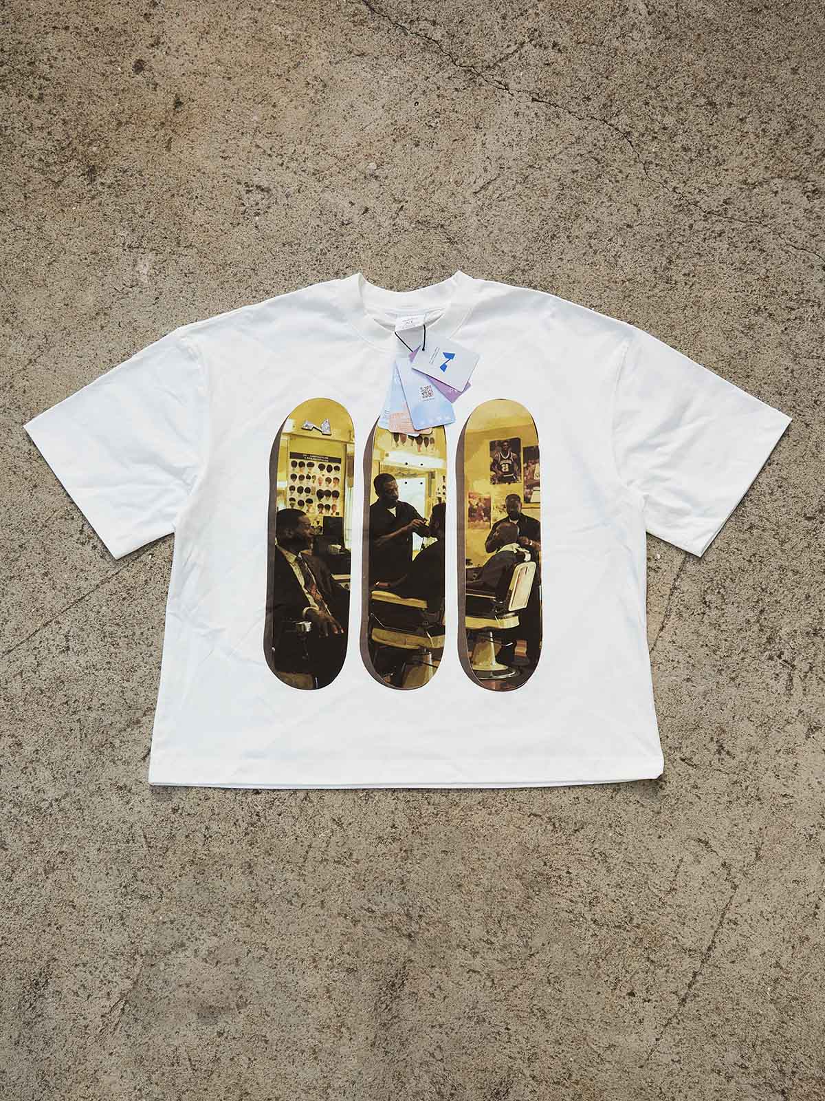 Barbershop Community Story Printed Boxy Oversized T-shirt