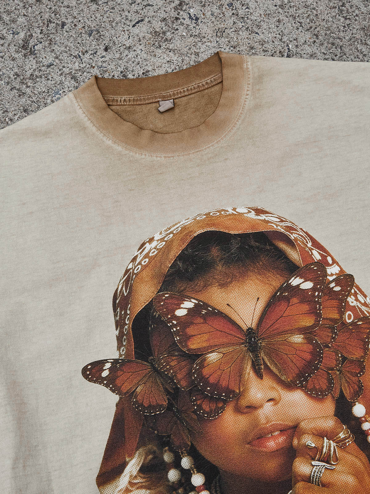 Kids with Paisley Bandana on Head Washed Printed T-shirt