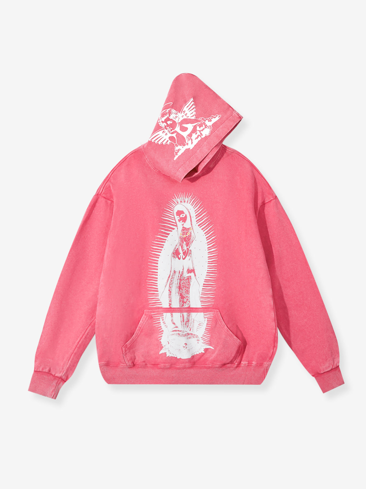 OBSTACLES &amp; DANGERS©350g vierfarbiger Kapuzenpullover mit Guadalupe-Print