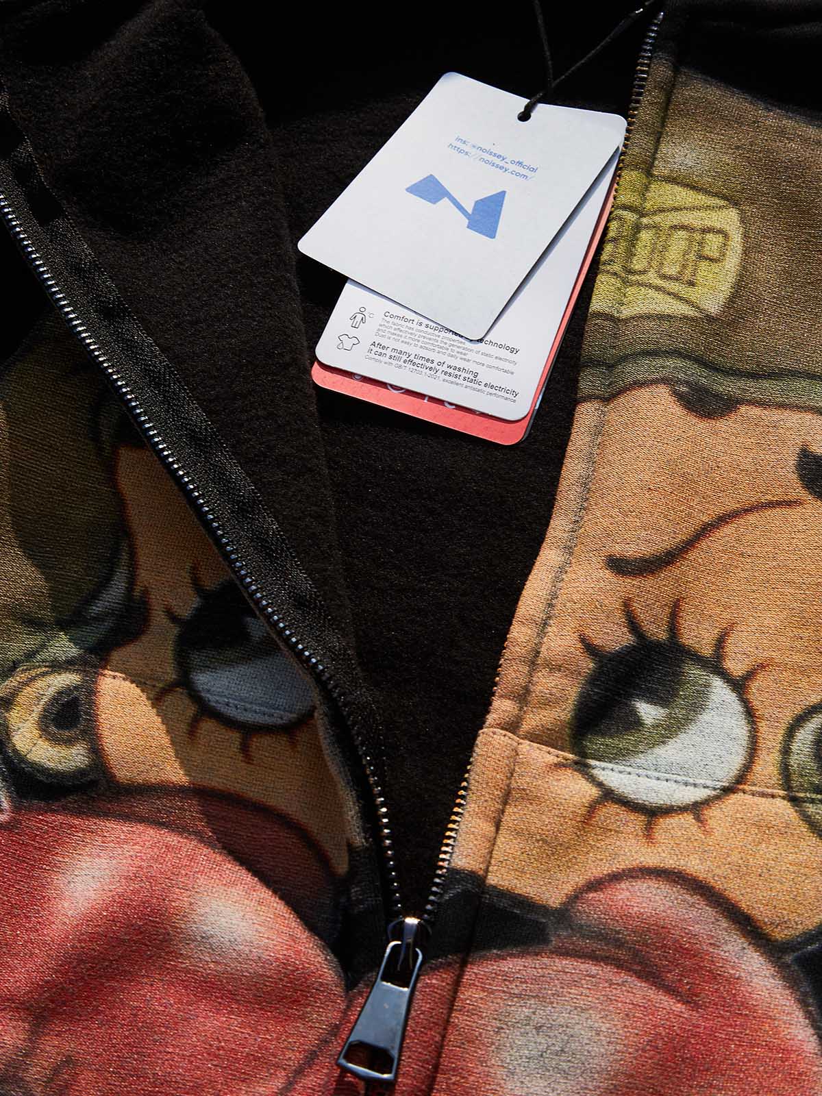 Cartoon Girl Boxing Print Boxy Hoodie