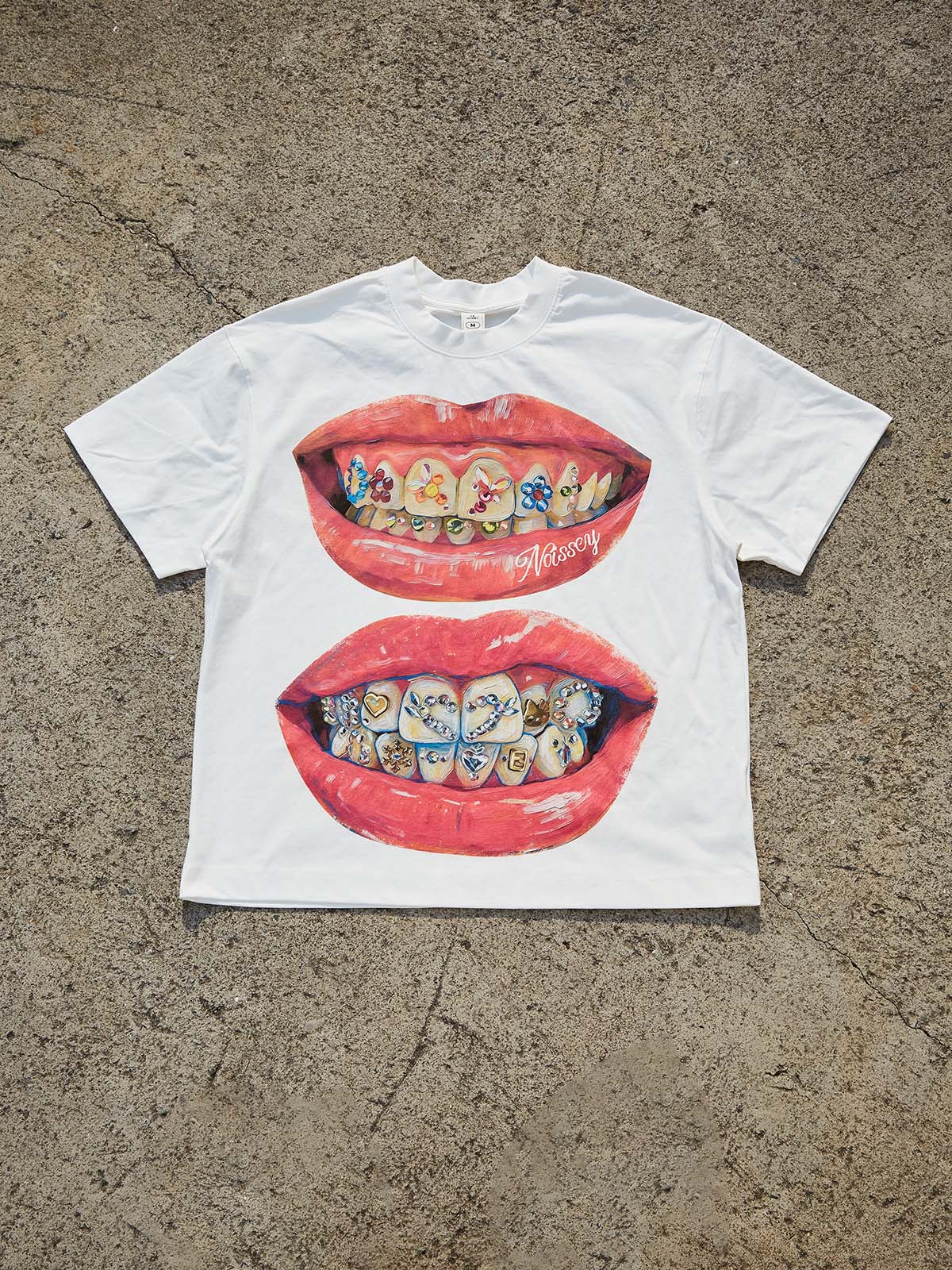 NOISSEY Hand-Drawn "Iced Out" Grillz Graphic Tee
