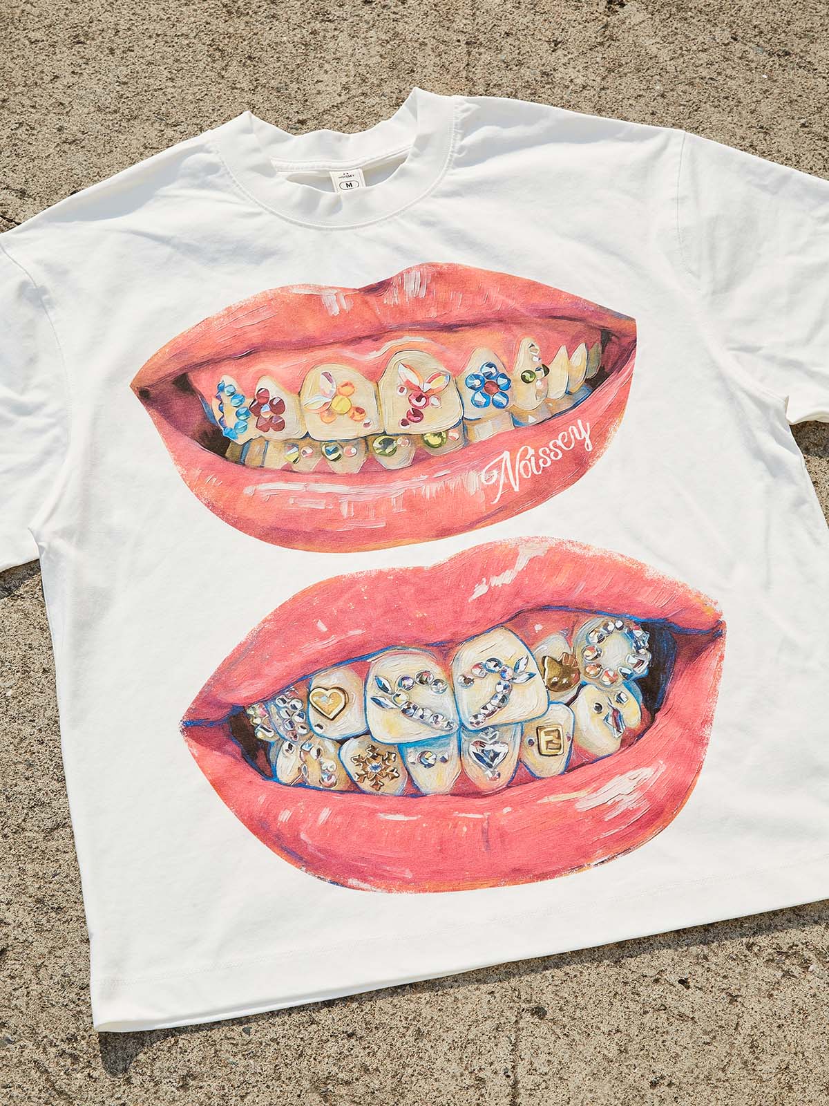 NOISSEY Hand-Drawn "Iced Out" Grillz Graphic Tee