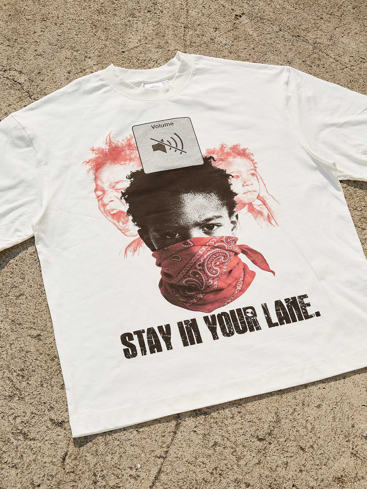 "Stay In Your Lane" Streetwear Graphic Tee - Urban Art Print T-Shirt