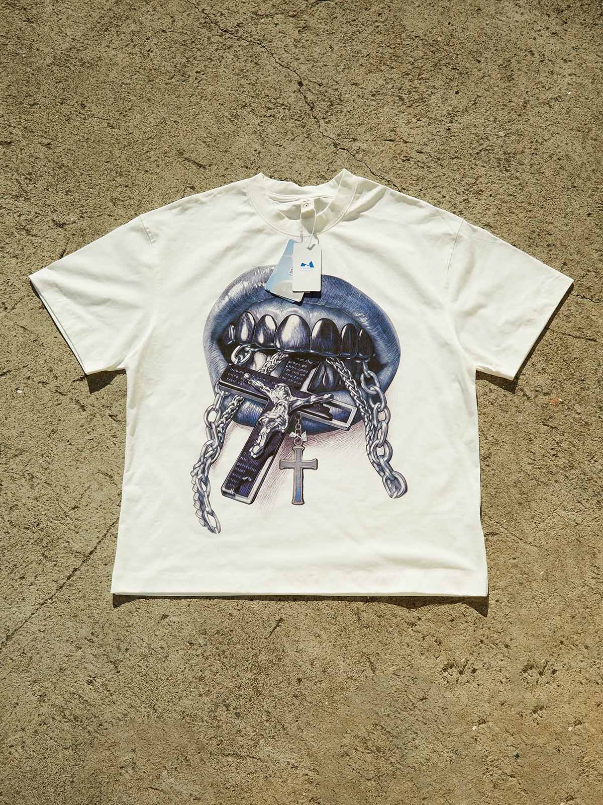 Ballpoint Pen Style Grillz Print T-Shirt
