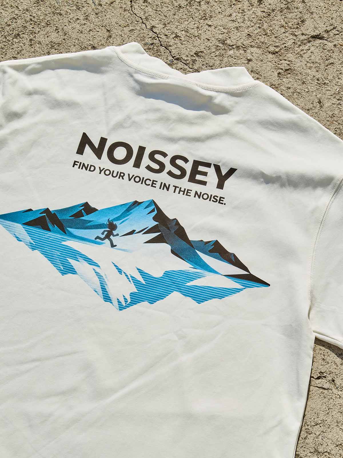 NOISSEY "Peak Exploration" Graphic Tee - Glacier White Heavyweight Streetwear T-Shirt