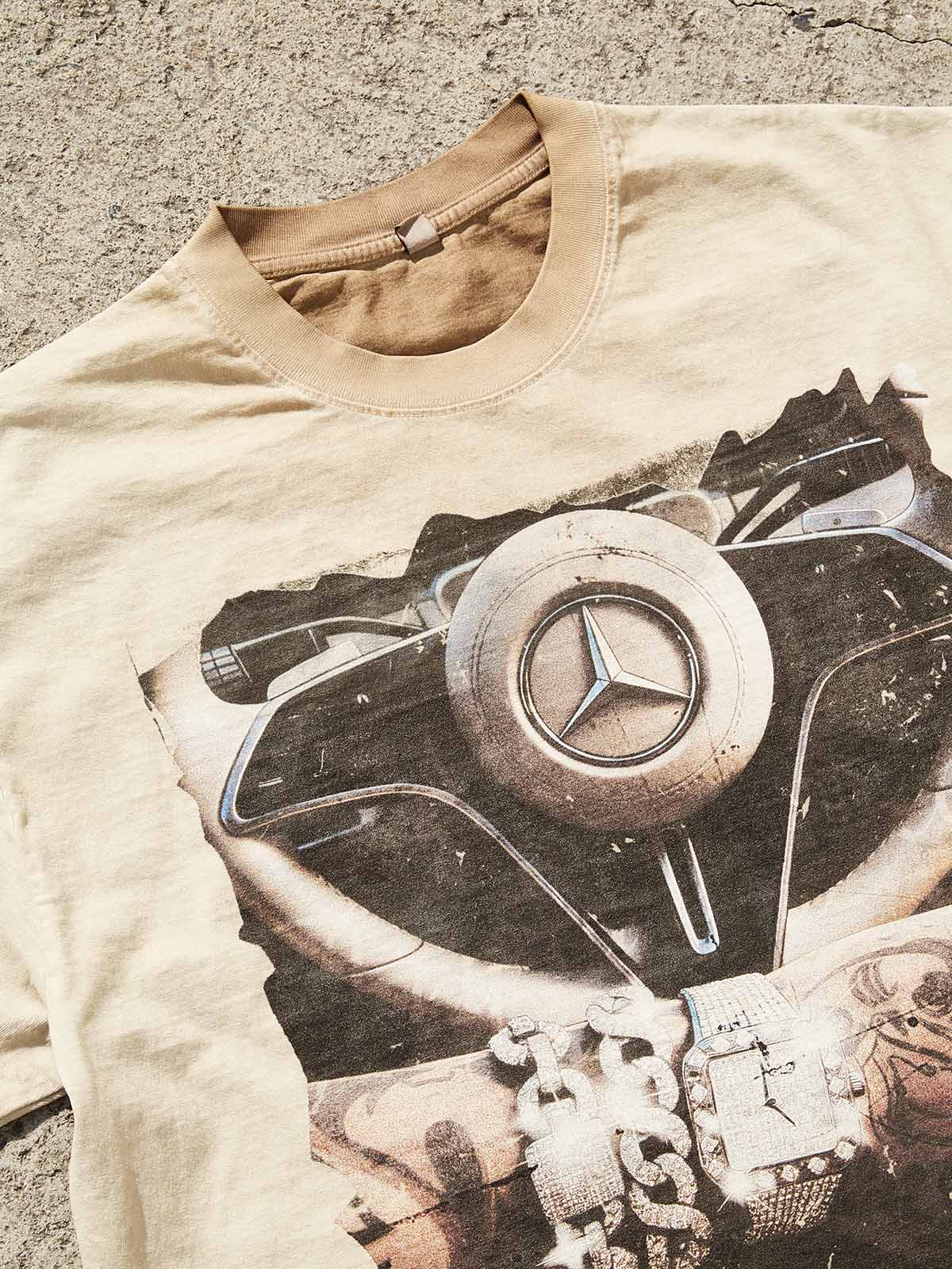NOISSEY "Instant Luxury" Vintage Washed Graphic Tee - Retro Sand T-Shirt