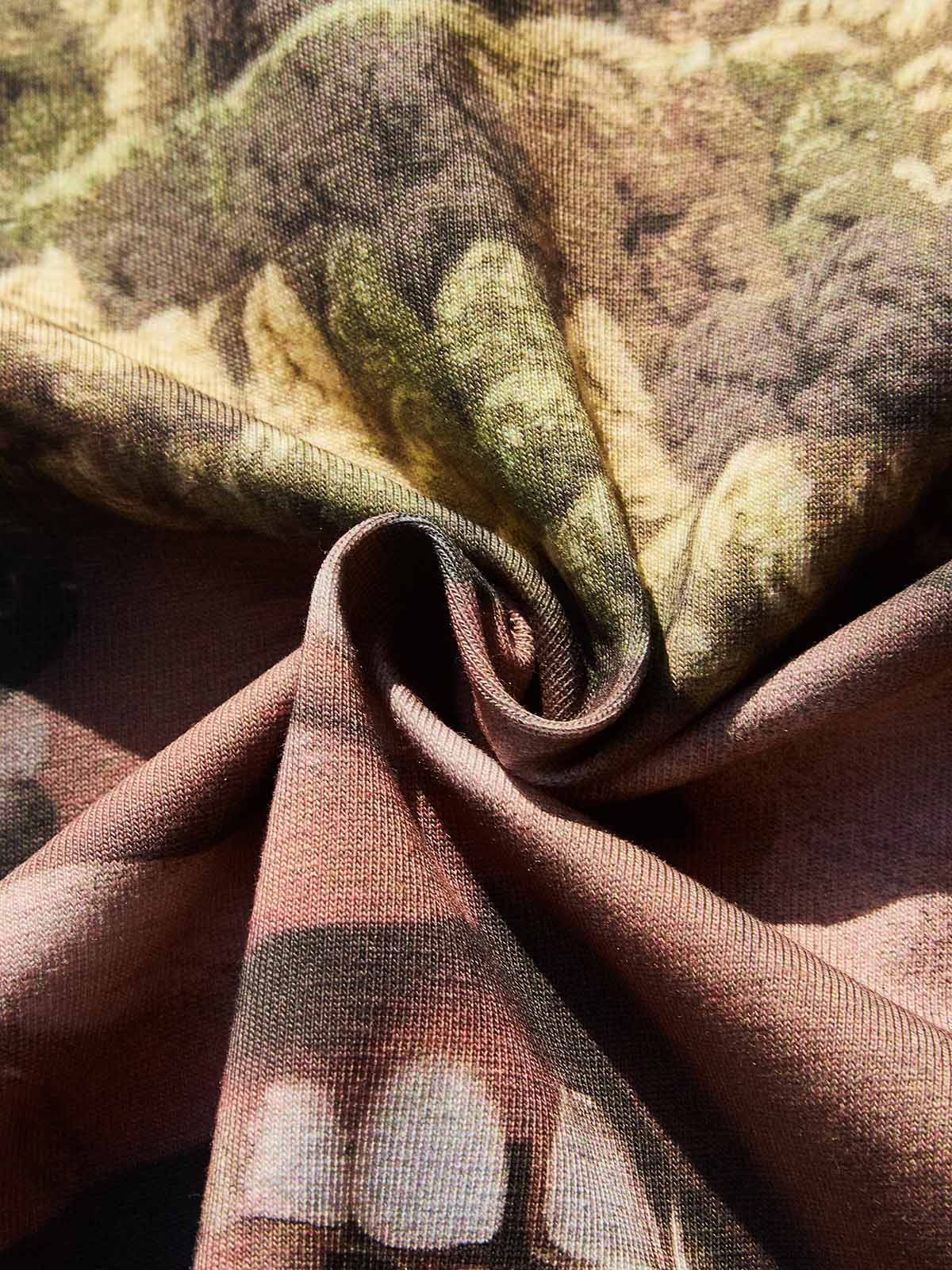 Camouflage Cat-Ear Knitted Hat Character Print Boxy Oversized T-shirt