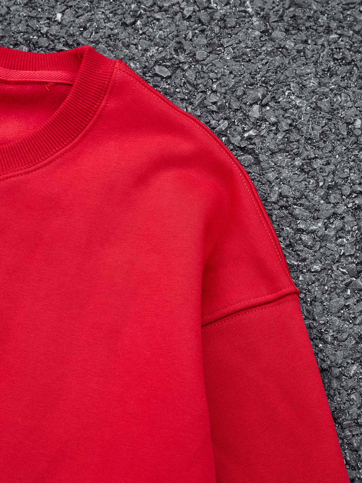 Red Graff Money Face Graffiti Art Print Crewneck Sweatshirt