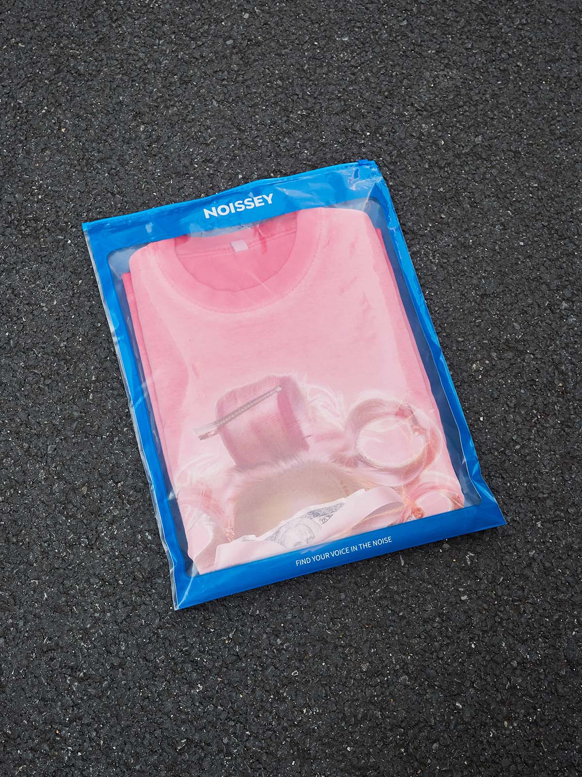 Girl and Her Curling Iron Pink Wash Print T-shirt