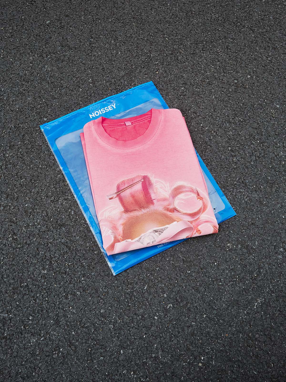 Girl and Her Curling Iron Pink Wash Print T-shirt