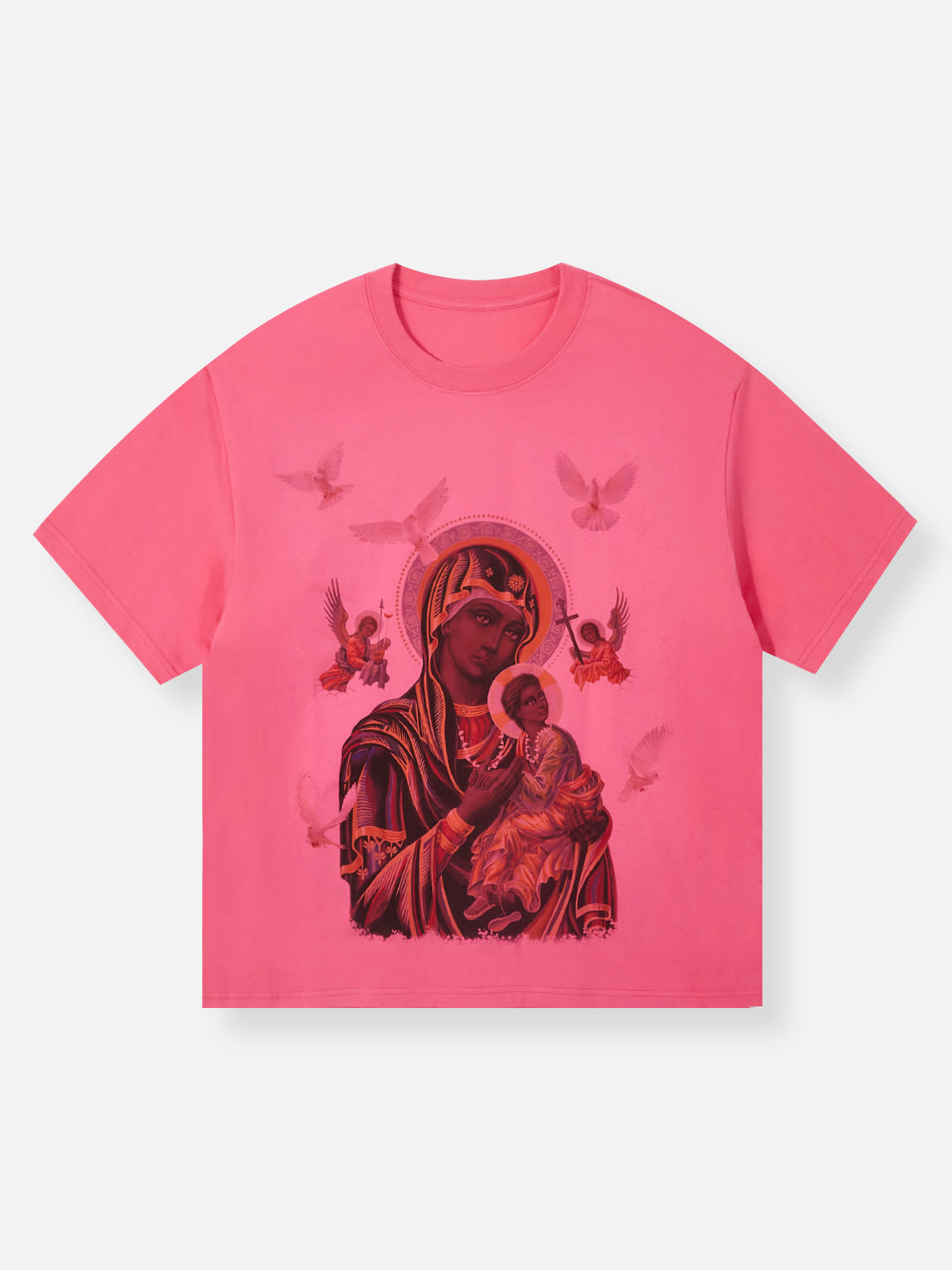 OBSTACLES & DANGERS© 230g Black Madonna and Child Casual Tee