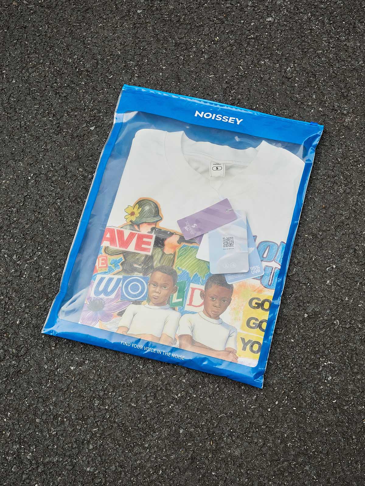 NOISSEY "Save The World" Peace Collage T-Shirt - Stop War & Faith Loyalty Graffiti Graphic Tee