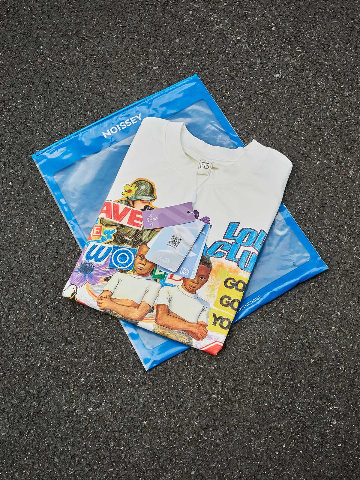 NOISSEY "Save The World" Peace Collage T-Shirt - Stop War & Faith Loyalty Graffiti Graphic Tee