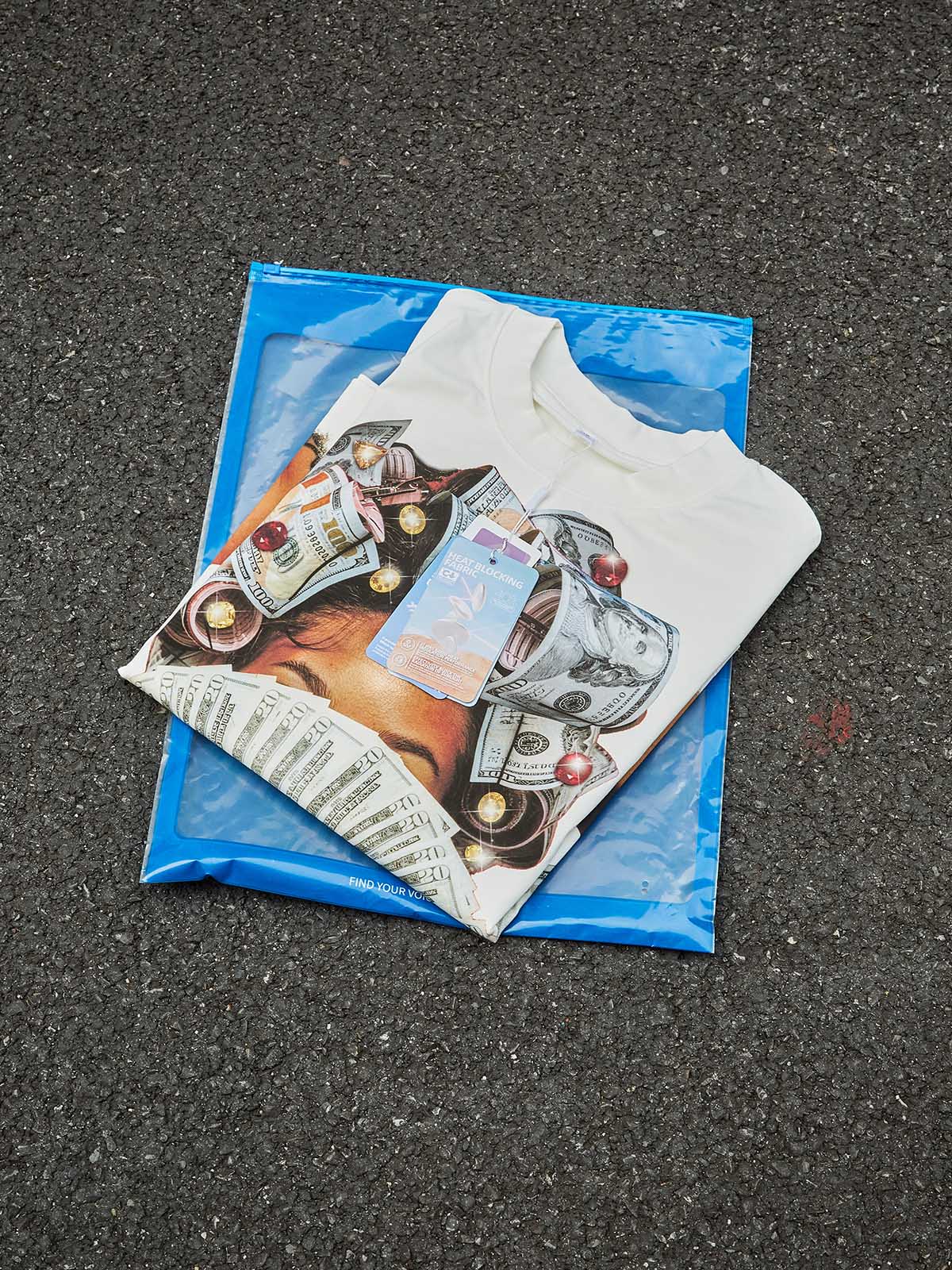 NOISSEY "Money Mindset" Graphic T-Shirt - Urban Luxury Money-Roll Hair Art Print Tee