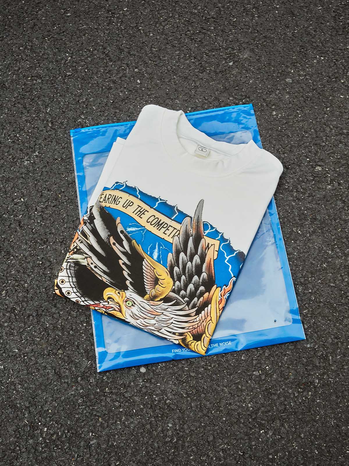 NOISSEY Old School Eagle & V-Twin Engine Vintage Graphic T-Shirt