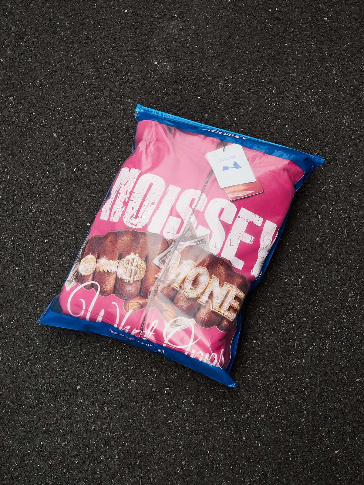 NOISSEY "What Opps" Luxury Streetwear Zip-Up Hoodie - Iced-Out Double Fist & Money Graphic Heavyweight Parka