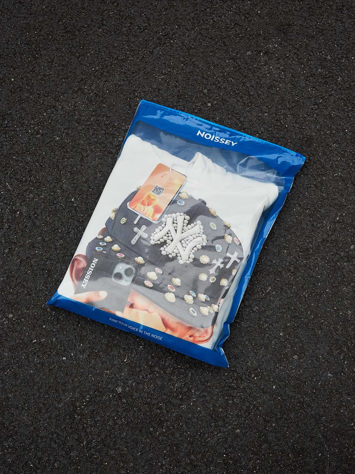 NOISSEY "Selfie Rebel" DIY Crystal Hoodie - Bad Boy Character Print