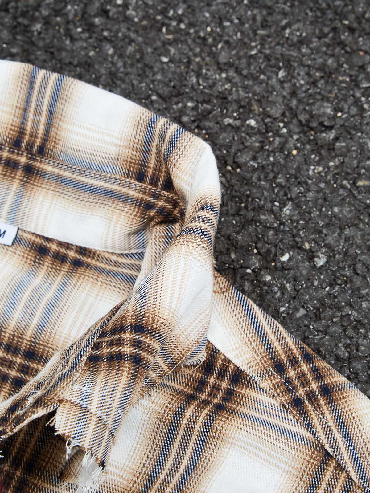 NOISSEY "BADGE GIRL" ART PRINT - PLAID FLANNEL OVERSIZED SHIRT