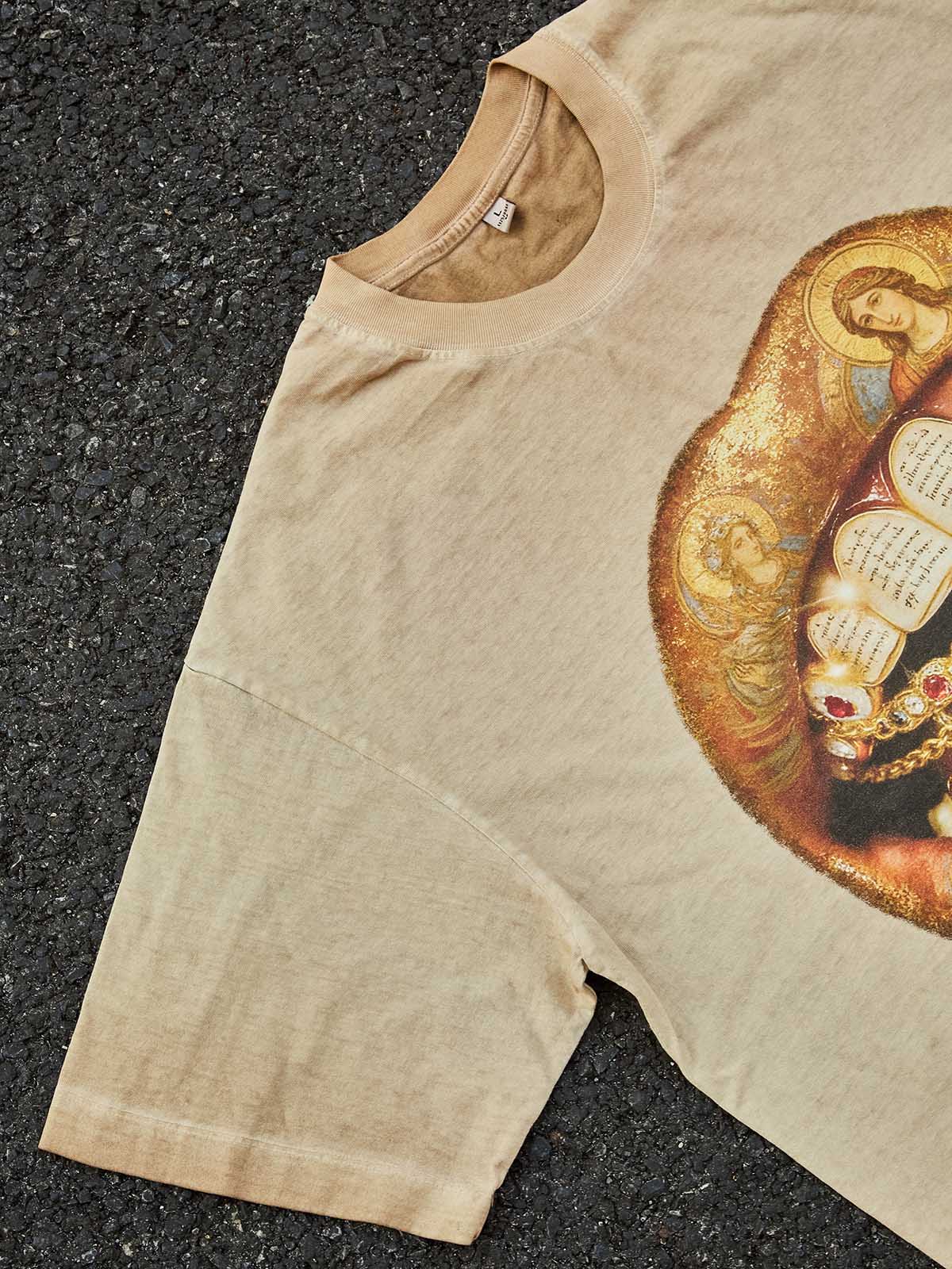Medieval fresco grillz art print T-shirt