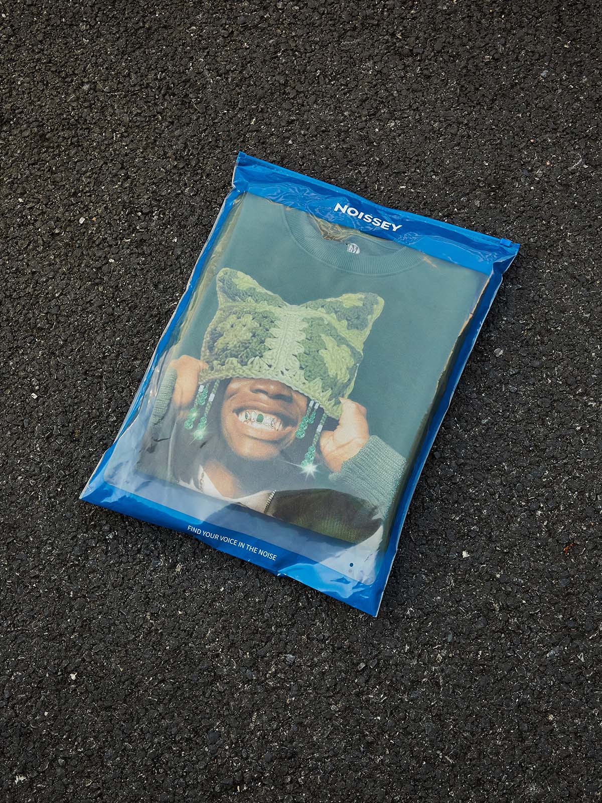 Avocado Green Cat Ear Crochet Hat Print Sweatshirt