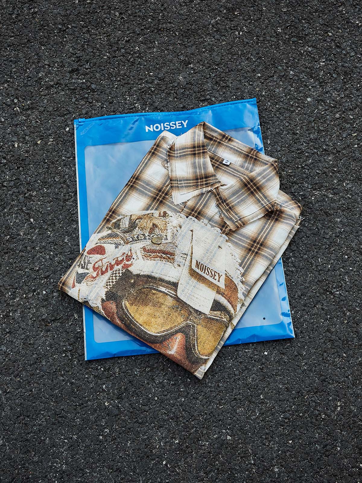 Wasteland Aesthetic Headgear Art Print Plaid Shirt Urban Post-Apocalyptic Streetwear