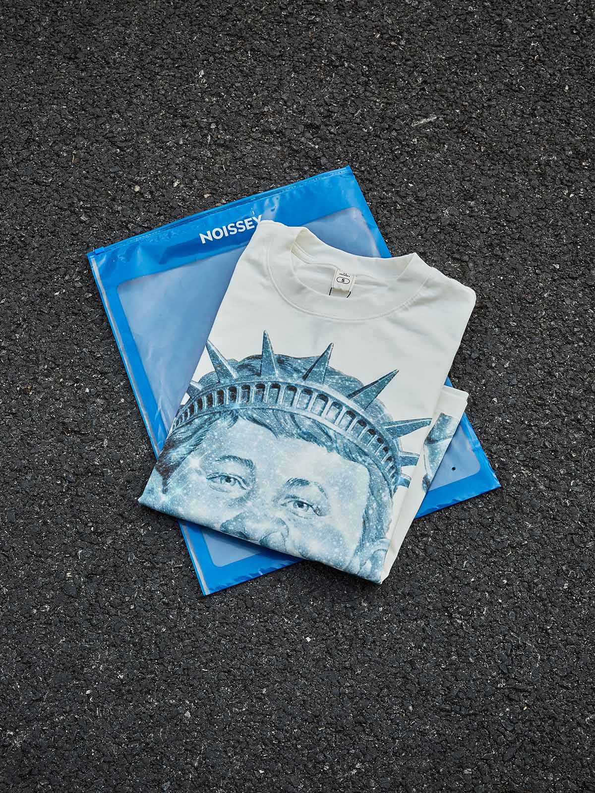 Rhinestone Statue of Liberty Bad Boy Graphic Boxy Oversized Streetwear T-Shirt