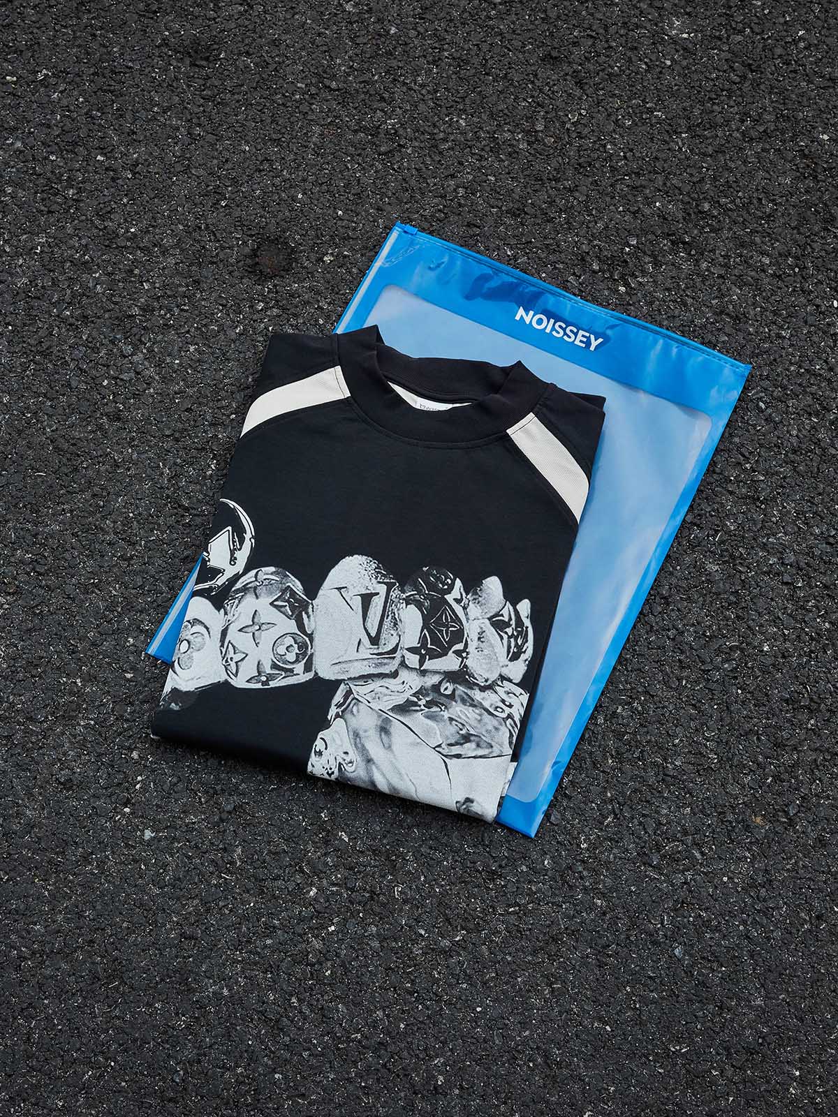 NOISSEY "Liquid Chrome" Monogram Grillz Cooling Print T-shirt