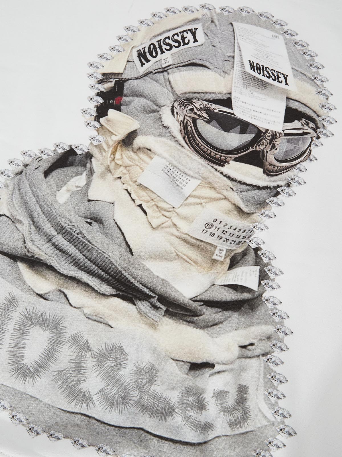 BOUNCE BACK© Shattered Collage Mask Multicolor Crewneck Sweatshirt