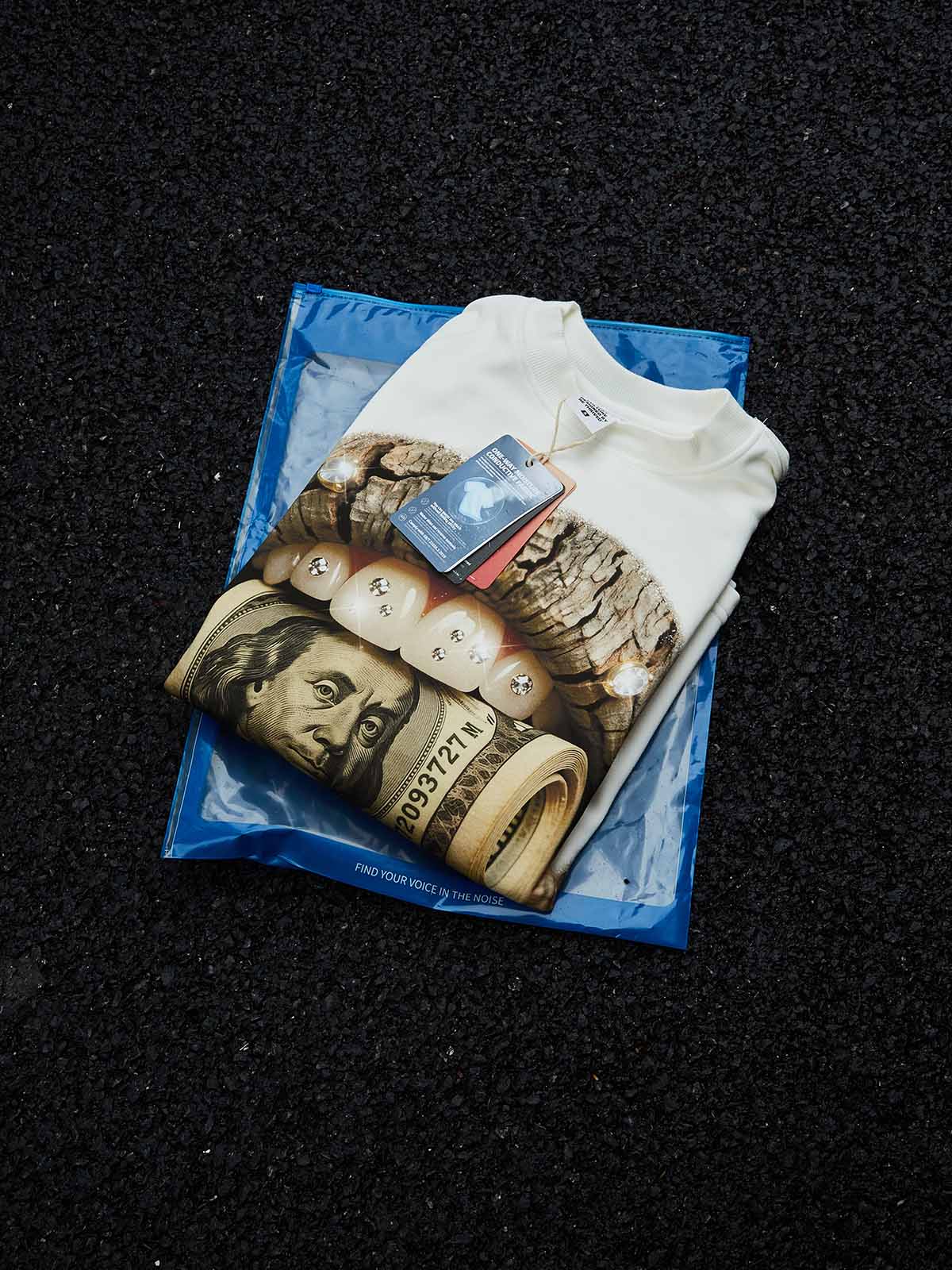 Real tree-Pattern Lip Jewel Biting Money Camouflage Print Long-Sleeve