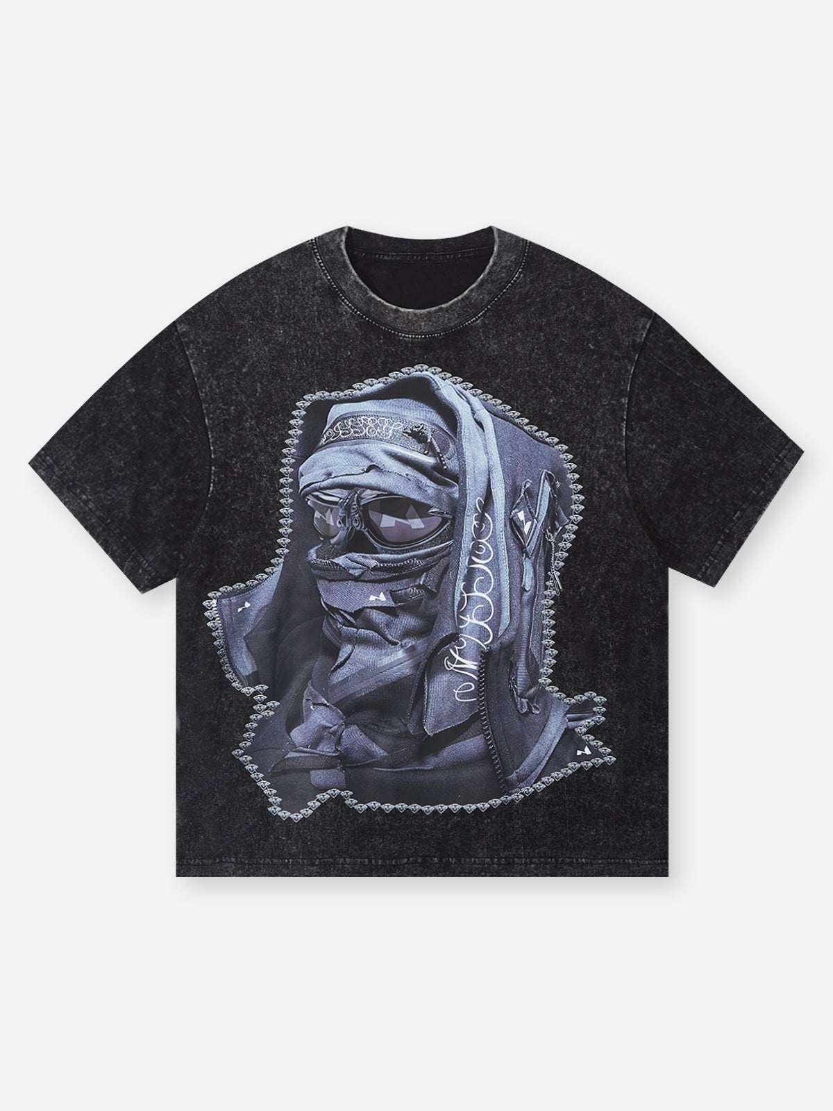 BOUNCE BACK© Gray Rock Shattered Collage Face Mask T-shirt