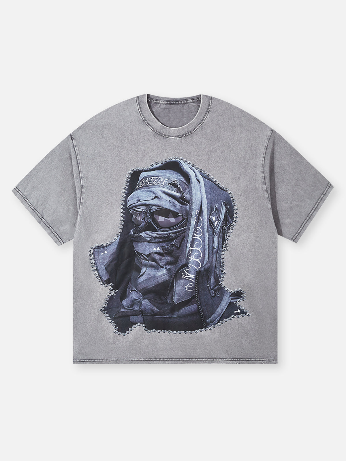 BOUNCE BACK© Gray Rock Shattered Collage Face Mask T-shirt