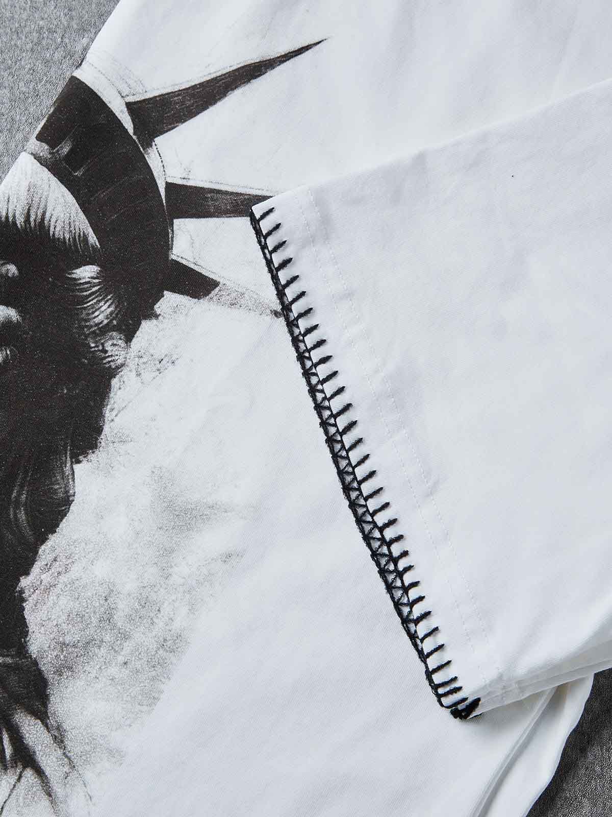 Silent Goddess Black and White Graffiti Art Print T-shirt