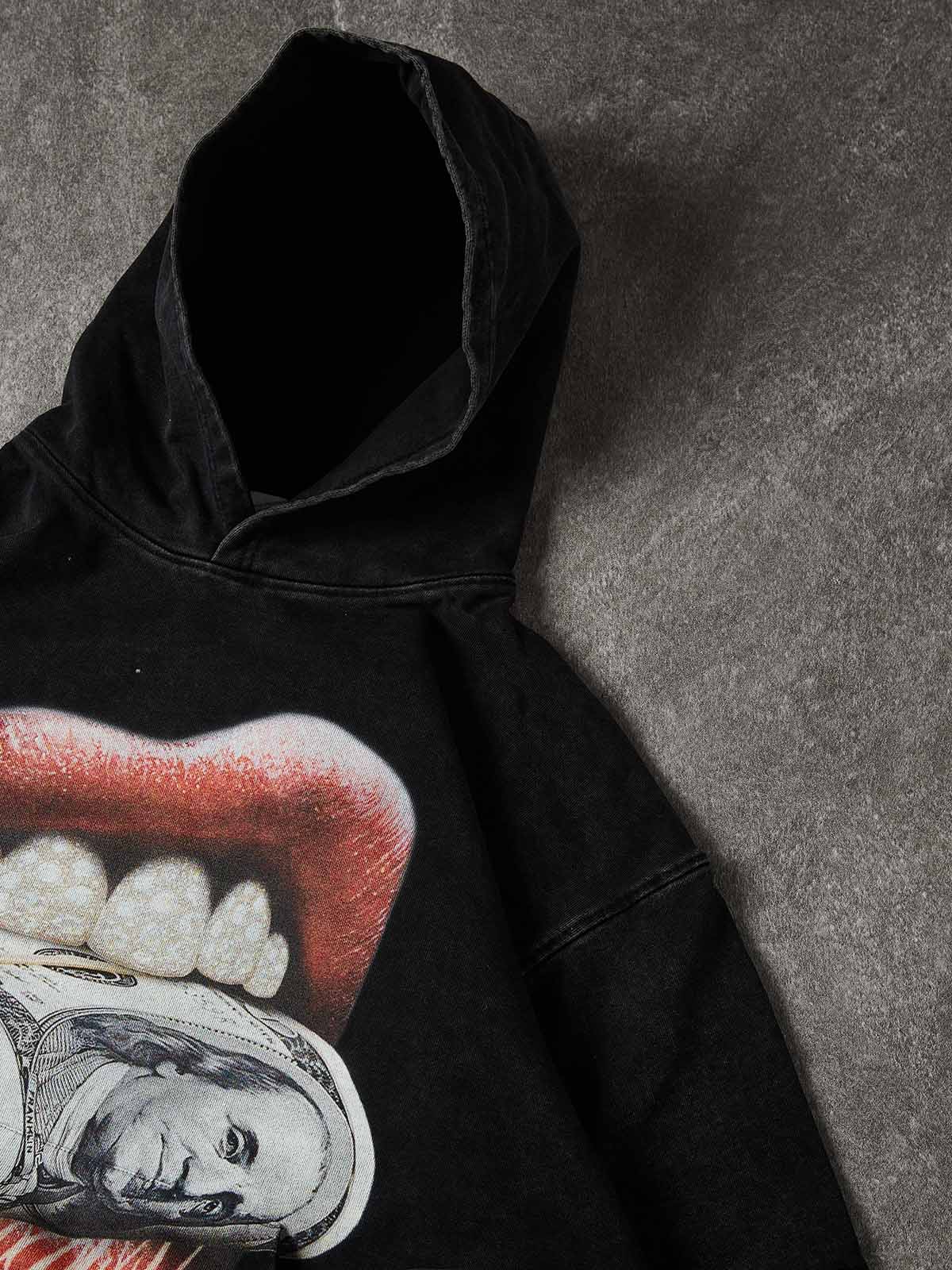 NOISSEY "MONEY BITE" ICED OUT GRILLS PREMIUM STREETWEAR HOODIE