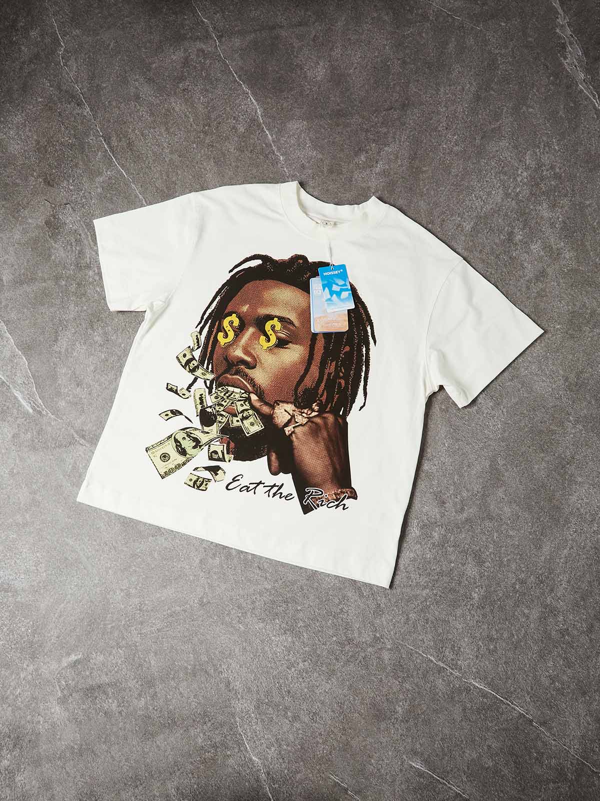 EAT THE RICH Graffiti - Style Art Print T - Shirt