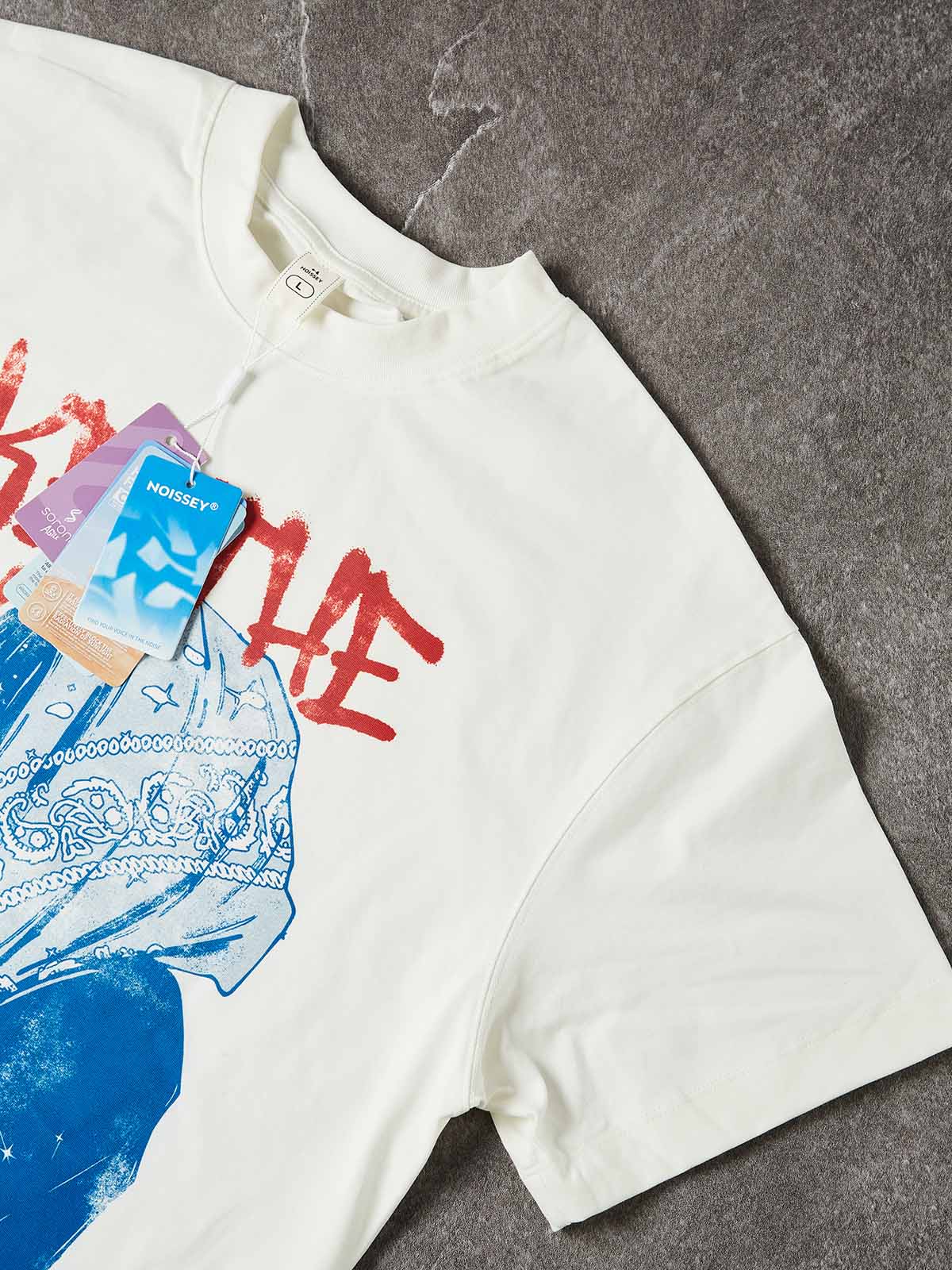 Take the Risk Headscarf Double-Color Graffiti Portrait Art T-Shirt