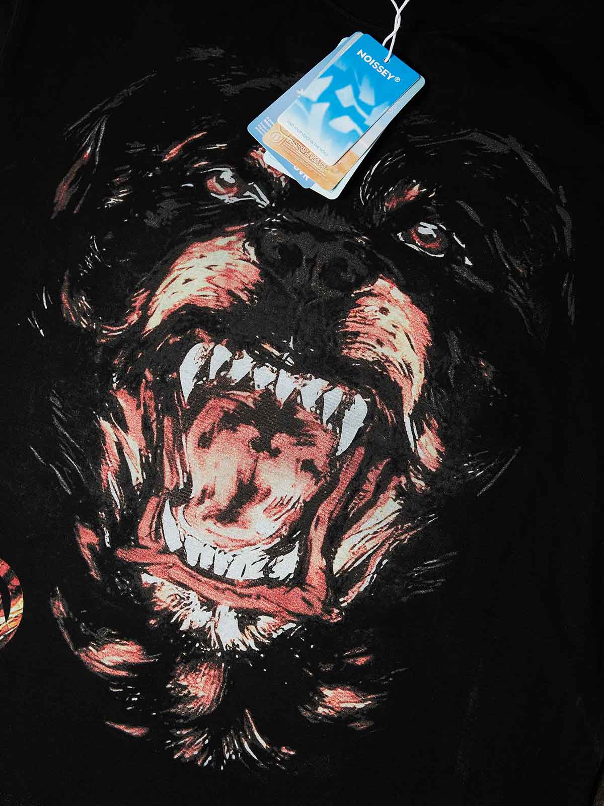 NOISSEY "FEROCIOUS HOUND" DARK ART PRINT - OVERSIZED GRAPHIC TEE