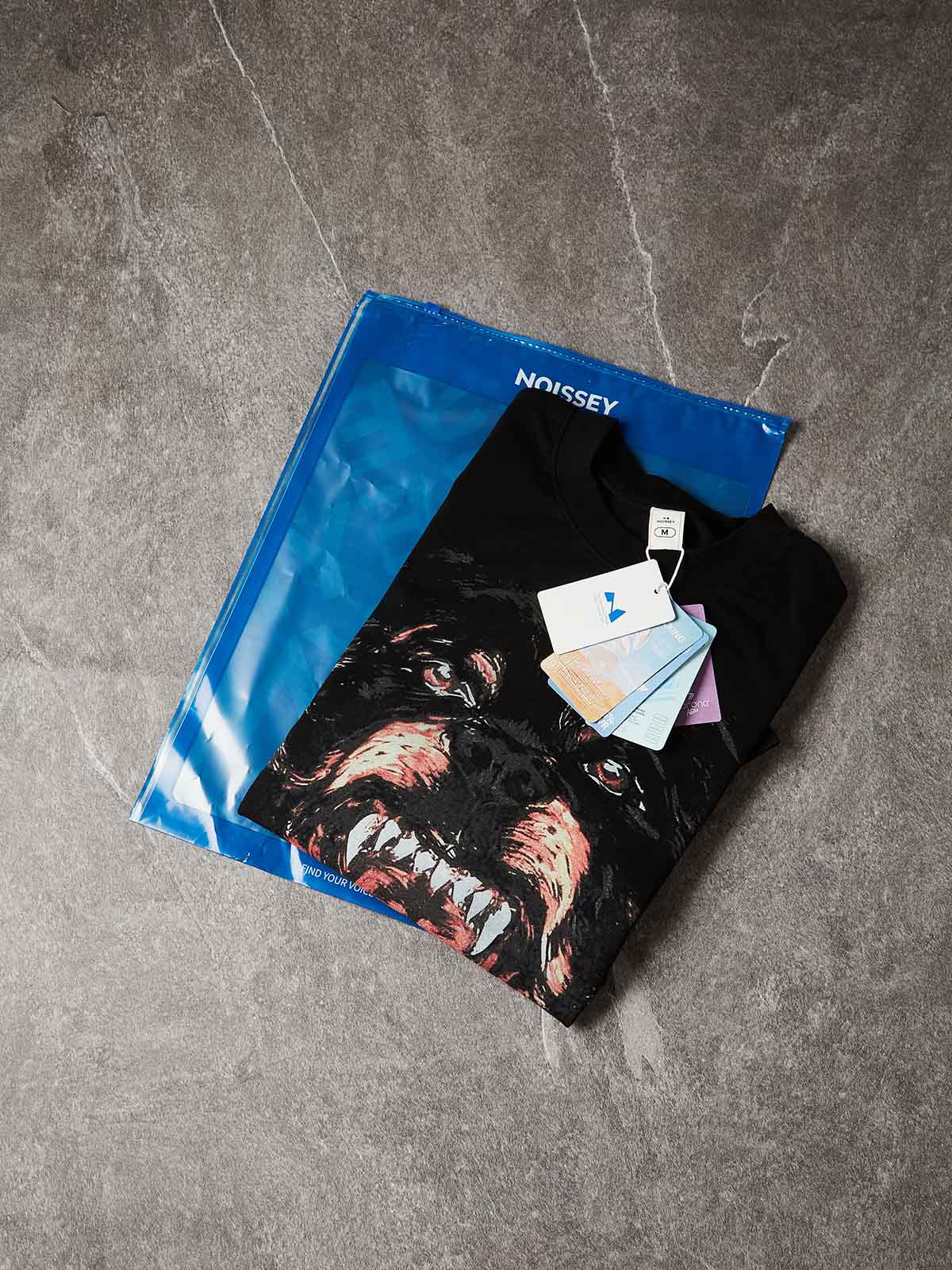 NOISSEY "FEROCIOUS HOUND" DARK ART PRINT - OVERSIZED GRAPHIC TEE