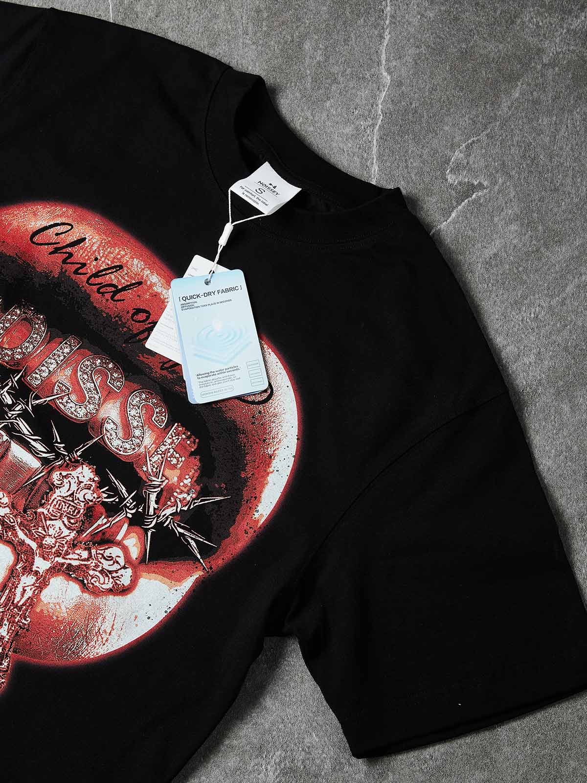 NOISSEY "CHILD OF GOD" GRILLS PRINT - RED LIPS OVERSIZED TEE