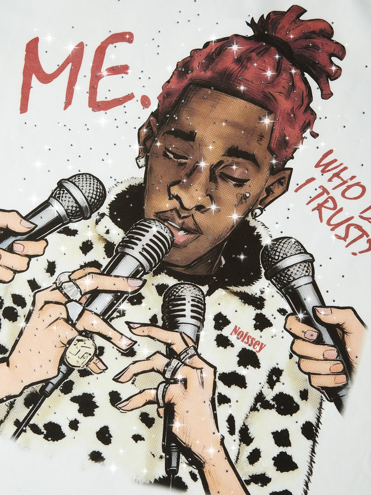 NOISSEY "FOREST MIC" GRAFFITI ART - SHIMMERING DIY OVERSIZED TEE